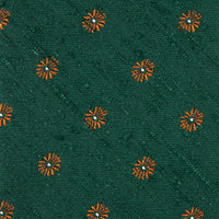 Floral Shantung Silk Tie - Forest - Hand-Rolled