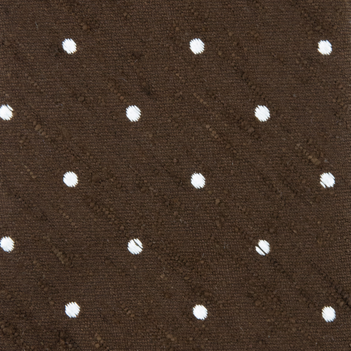 Dotted Shantung Silk Tie - Brown - Hand-Rolled