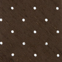 Dotted Shantung Silk Tie - Brown - Hand-Rolled