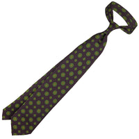 Floral Printed Silk Tie - Eggplant - Hand-Rolled