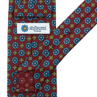 Floral Printed Silk Tie - Cherry - Hand-Rolled