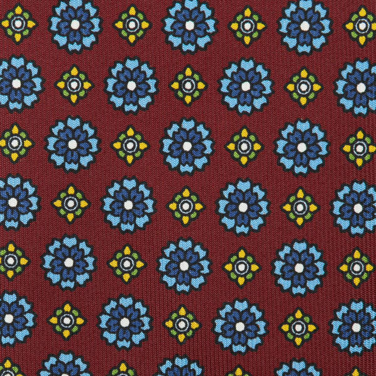 Floral Printed Silk Tie - Cherry - Hand-Rolled