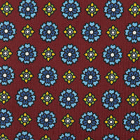 Floral Printed Silk Tie - Cherry - Hand-Rolled