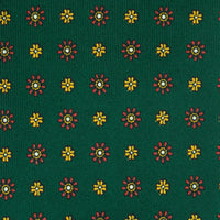 Floral Printed Silk Tie - Forest - Hand-Rolled