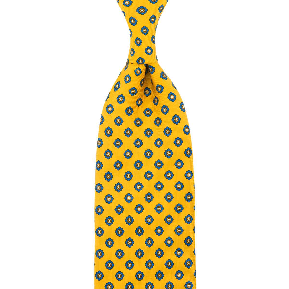 Shibumi-Flower Printed Silk Tie - Corn - Hand-Rolled