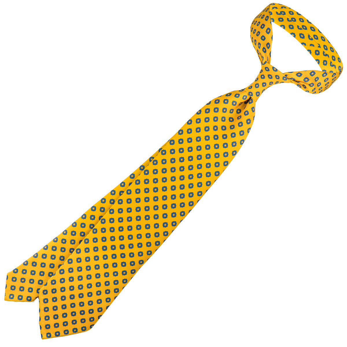 Shibumi-Flower Printed Silk Tie - Corn - Hand-Rolled