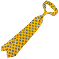 Shibumi-Flower Printed Silk Tie - Corn - Hand-Rolled