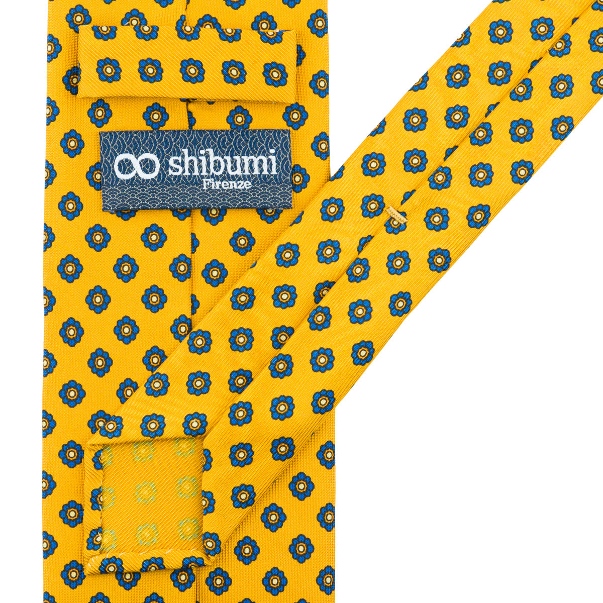 Shibumi-Flower Printed Silk Tie - Corn - Hand-Rolled
