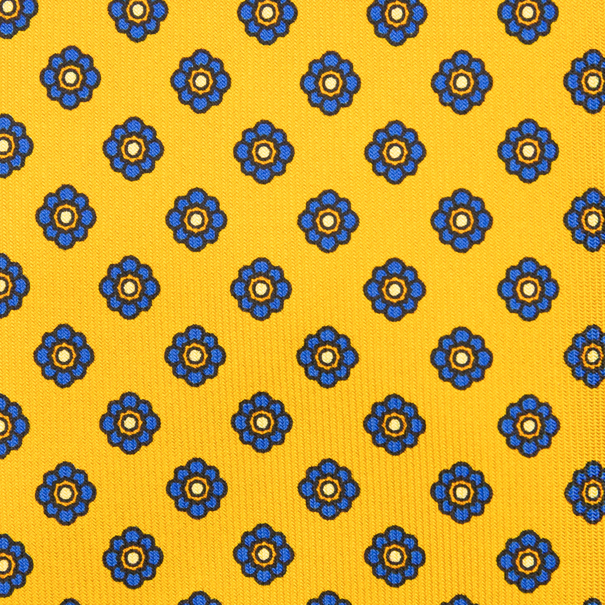 Shibumi-Flower Printed Silk Tie - Corn - Hand-Rolled