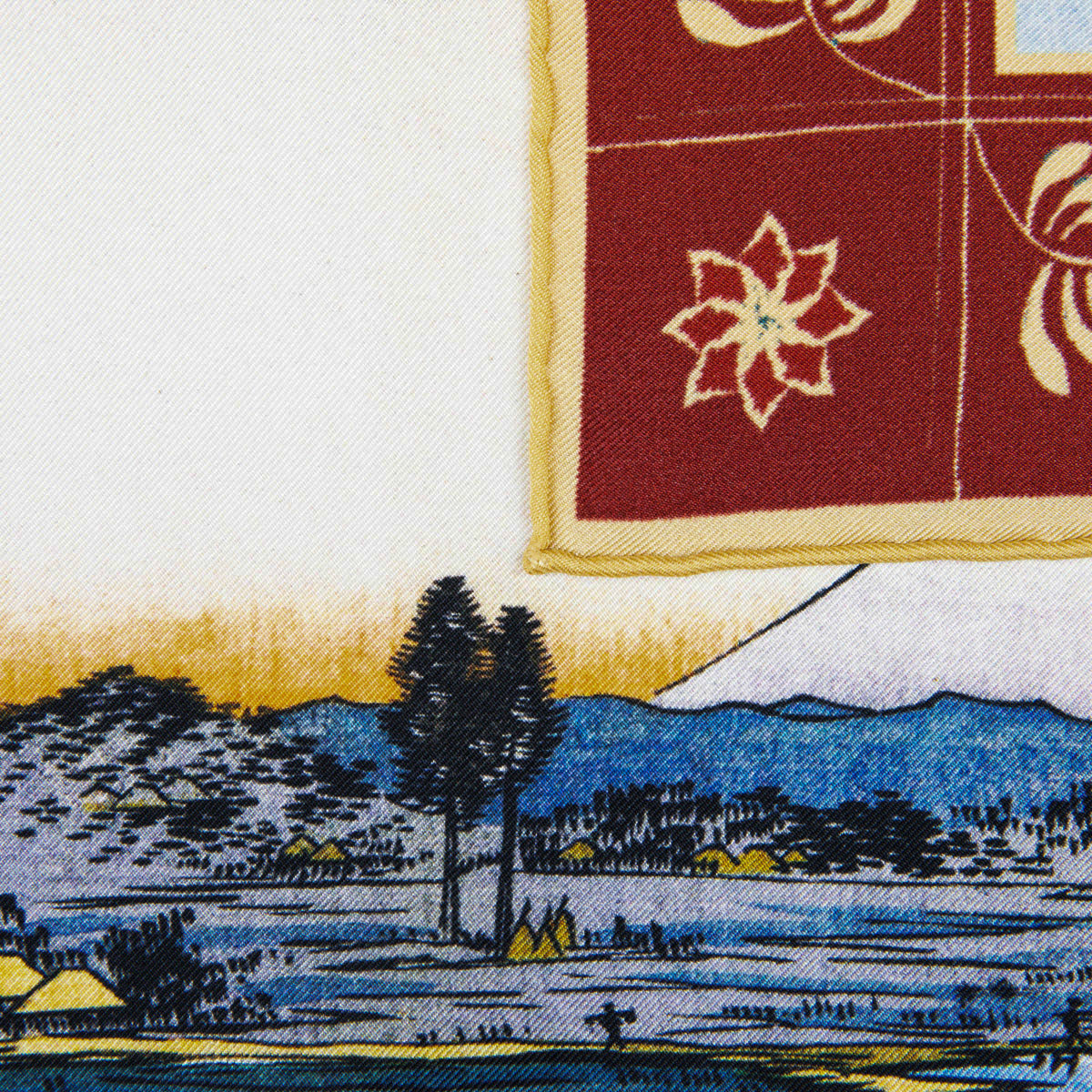 Ukiyo-e Silk Pocket Square - Tsukanoma - 40x40cm