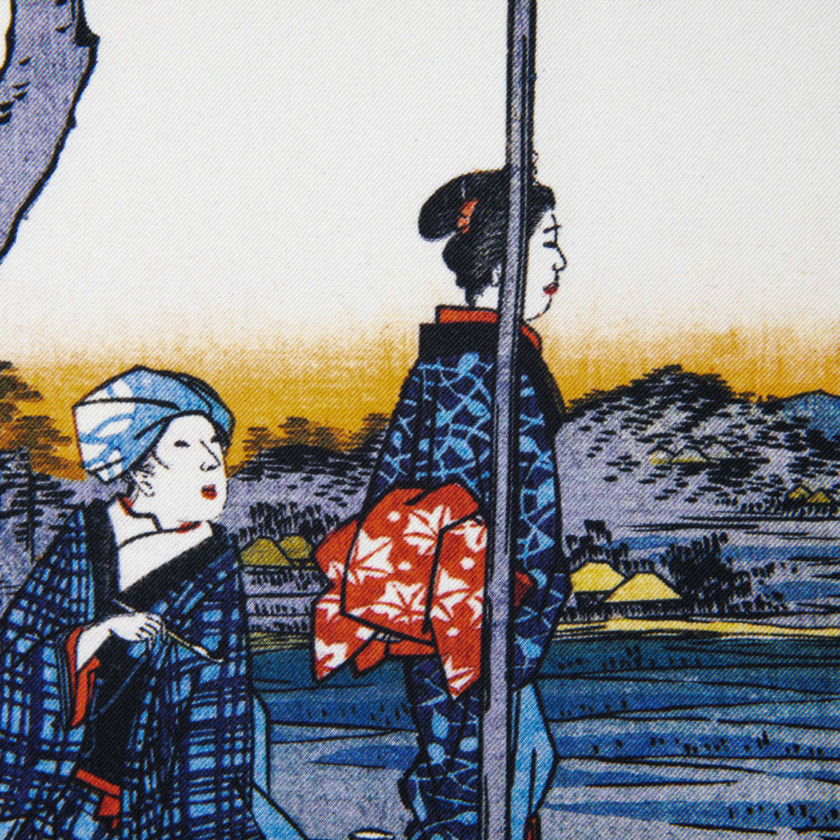 Ukiyo-e Silk Pocket Square - Tsukanoma - 40x40cm