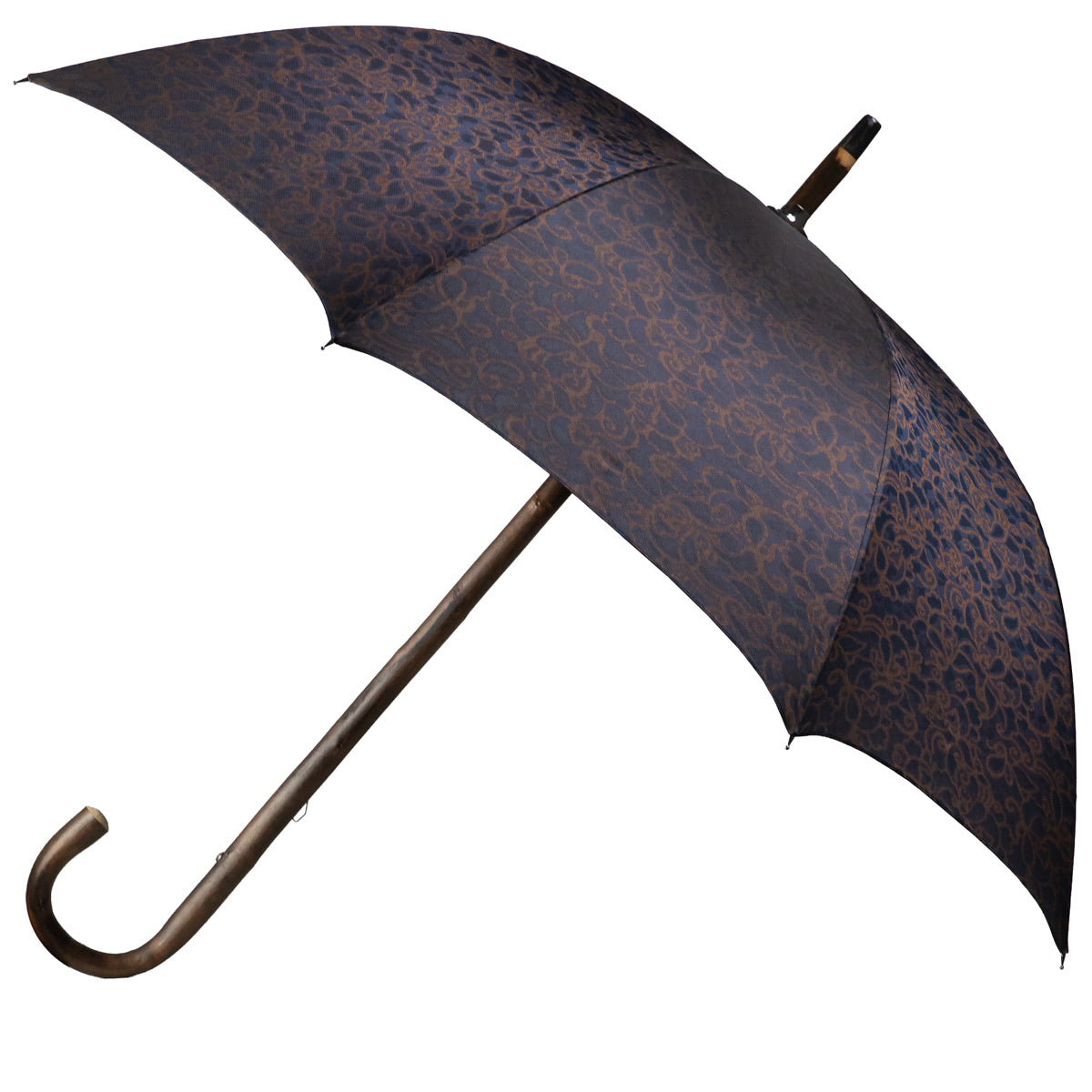 Shibumi x Mario Talarico Umbrella Navy Paisley - Chestnut