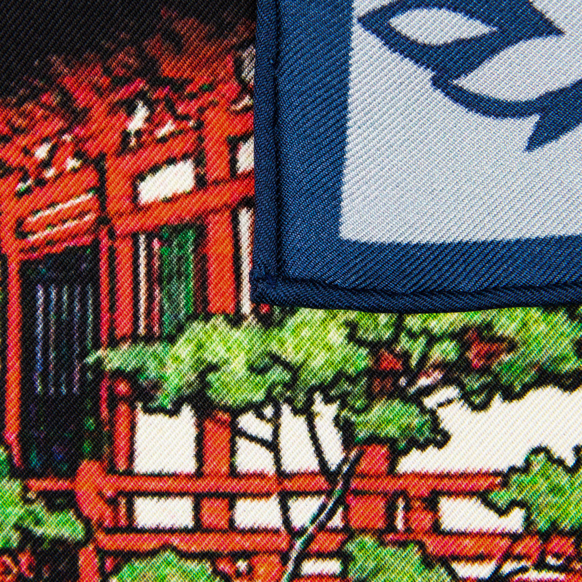 Ukiyo-e Silk Pocket Square - Denpoin - 40x40cm