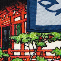 Ukiyo-e Silk Pocket Square - Denpoin - 40x40cm