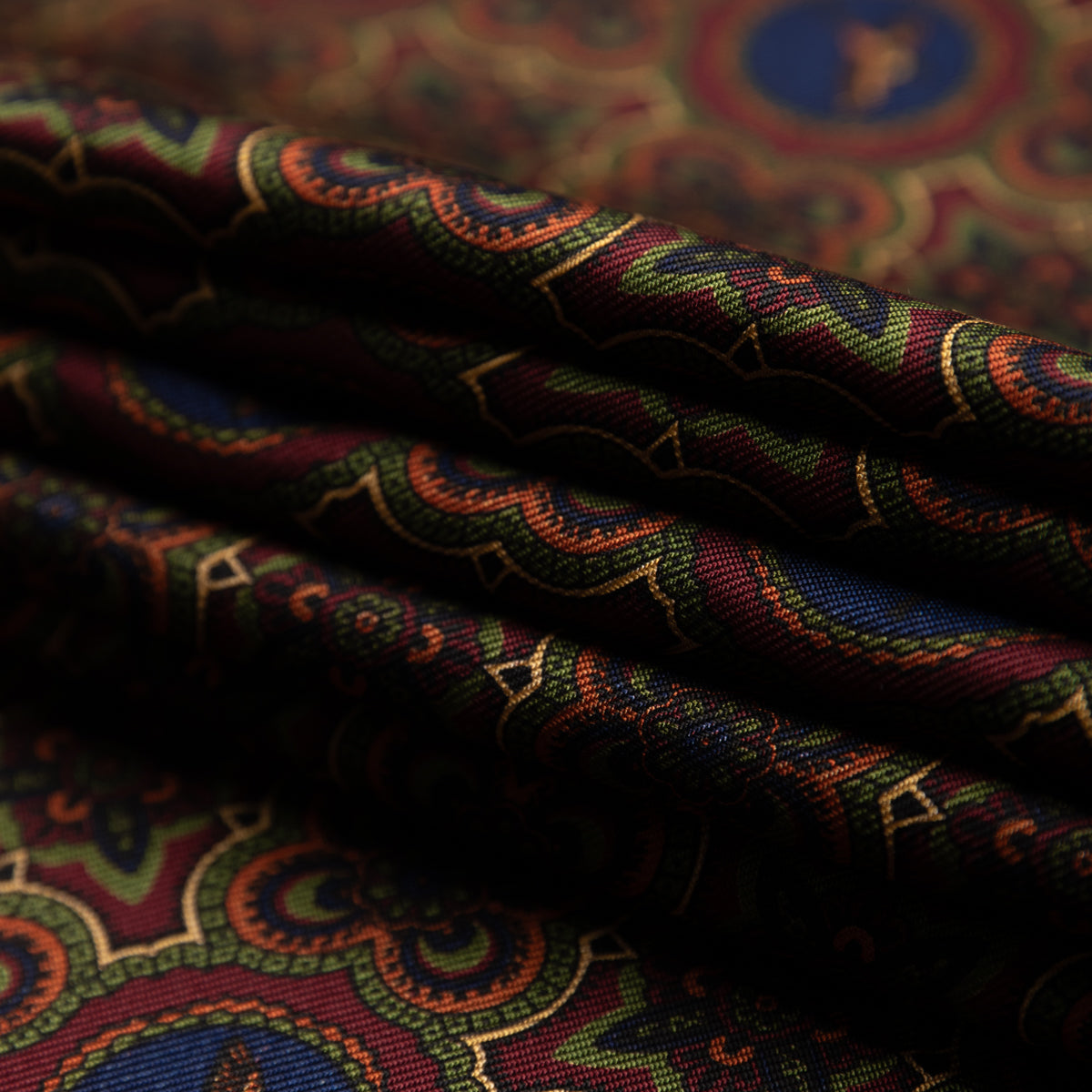 Floral Printed Silk Bespoke Tie - Burgundy