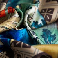 Ukiyo-e Silk Pocket Square - Keiryu - 40x40cm