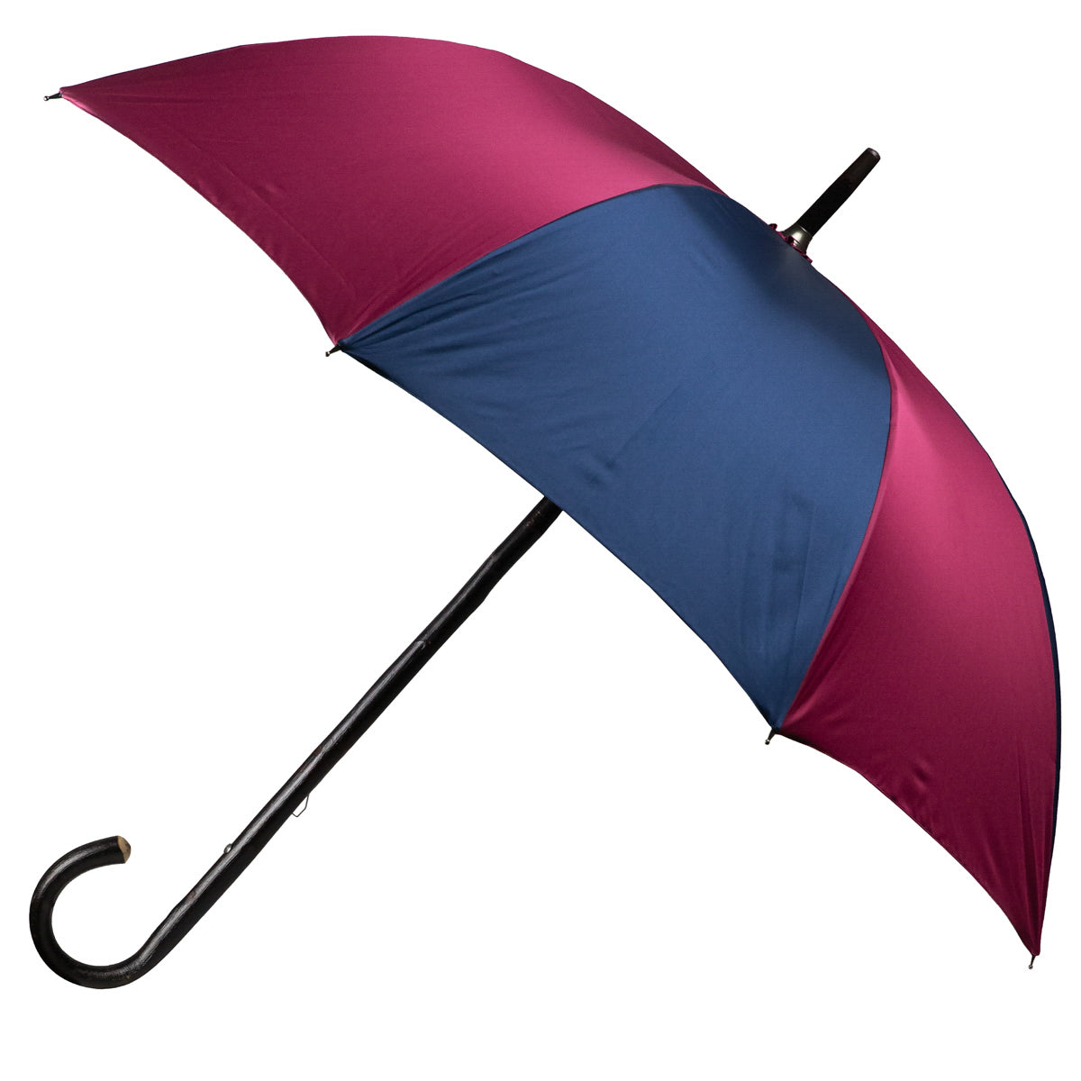 Shibumi x Mario Talarico Umbrella Navy / Burgundy Stripe - Chestnut