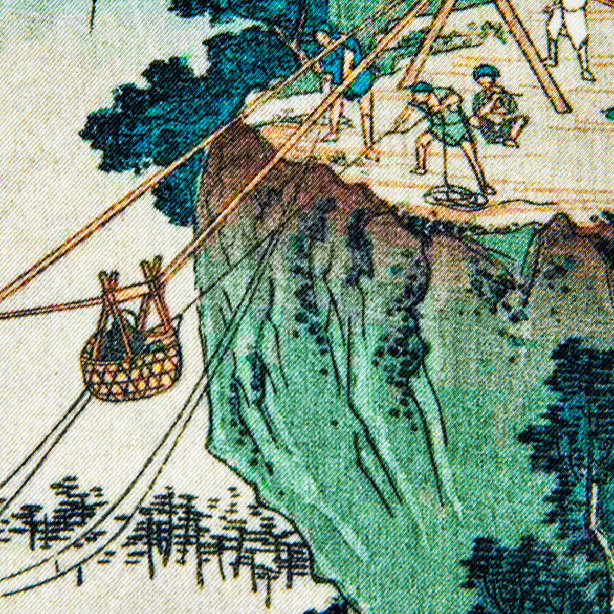 Ukiyo-e Silk Pocket Square - Keiryu - 40x40cm