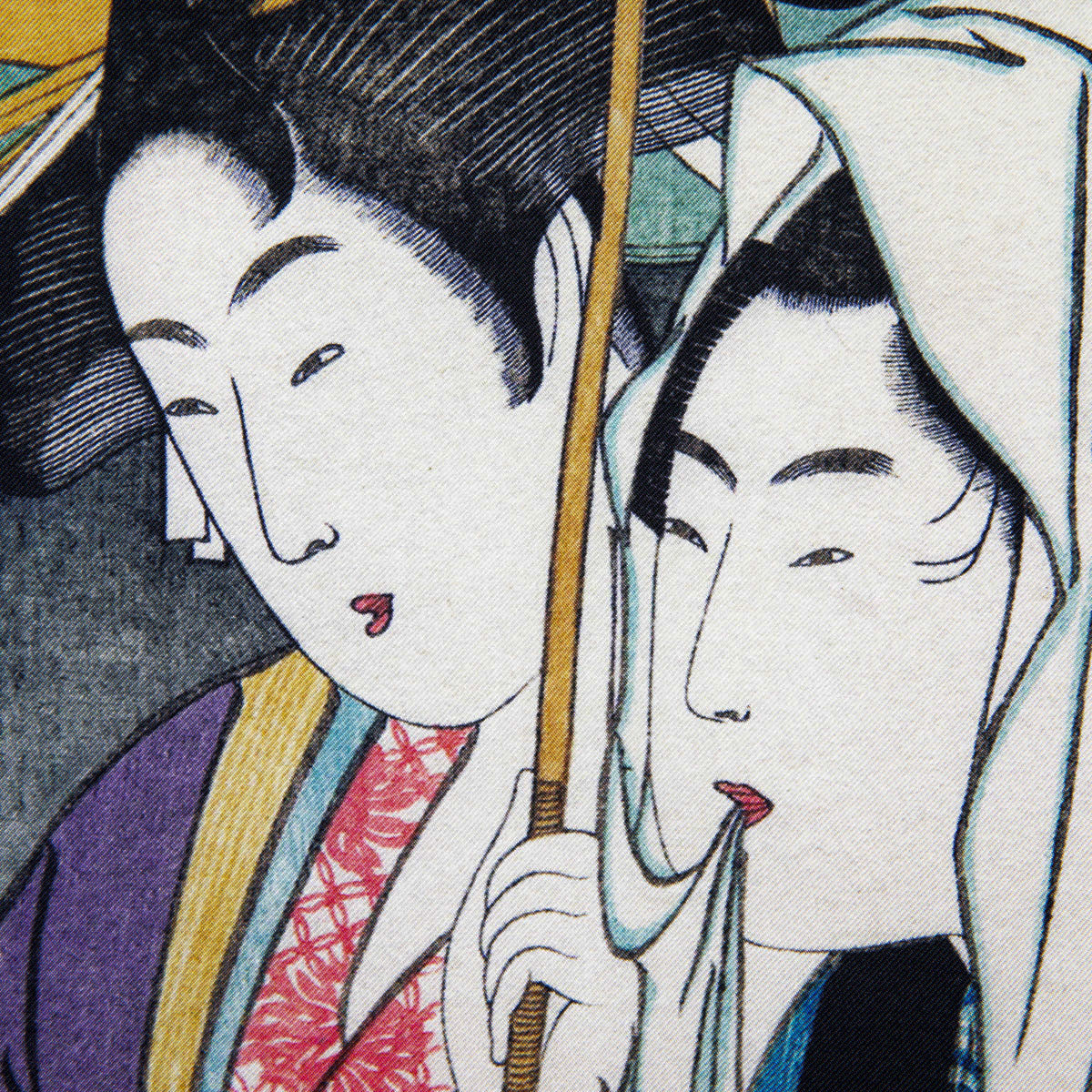 Ukiyo-e Silk Pocket Square - Amagasa - 40x40cm
