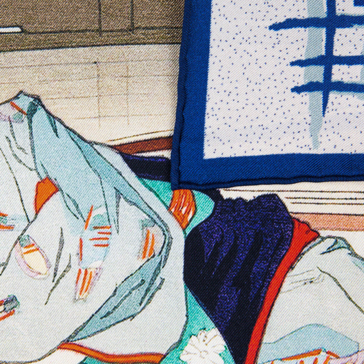 Ukiyo-e Silk Pocket Square - Gion No Yado - 40x40cm