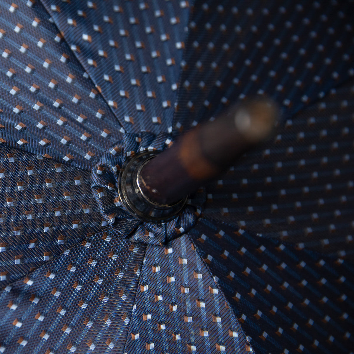 Shibumi x Mario Talarico Umbrella Navy Stripe - Chestnut