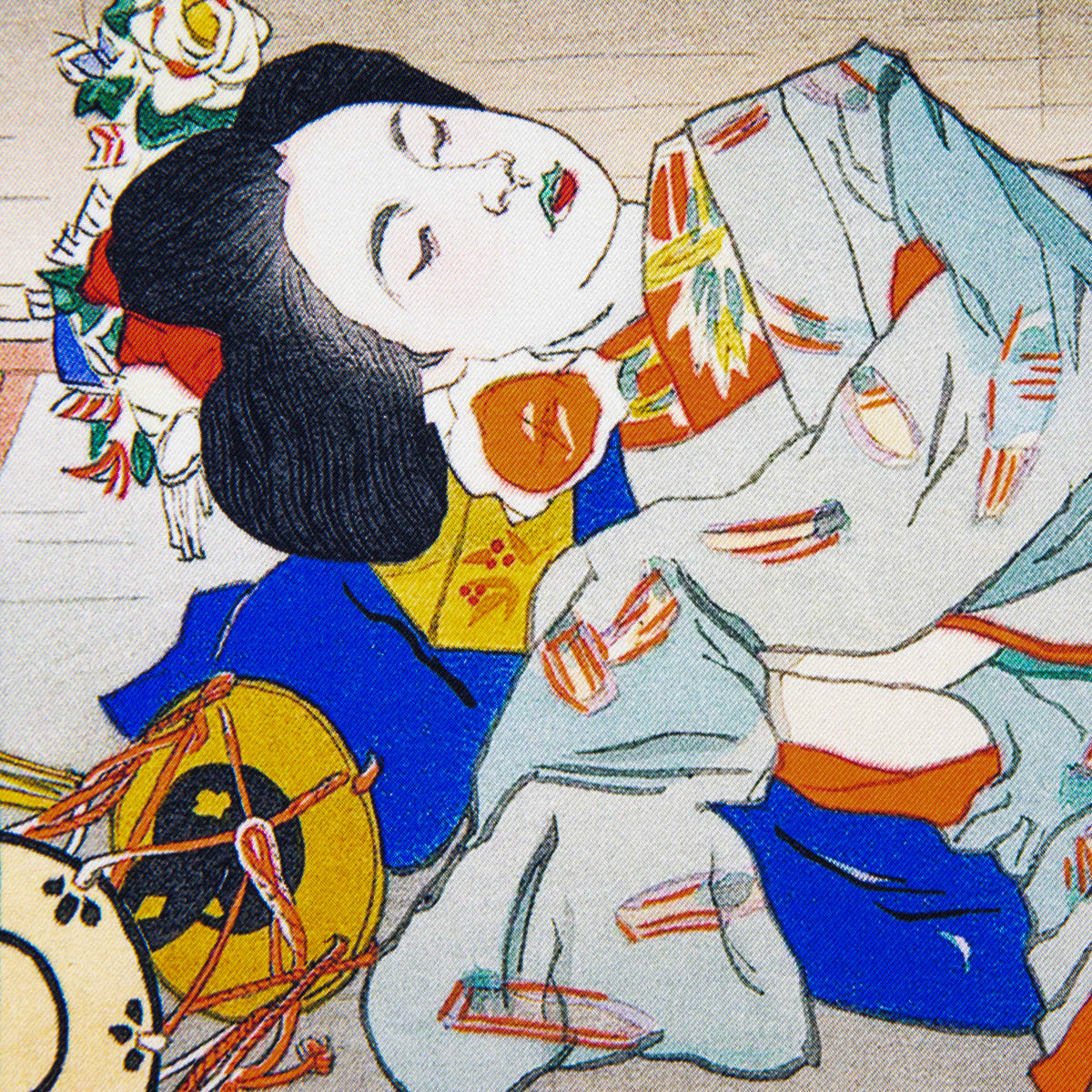 Ukiyo-e Silk Pocket Square - Gion No Yado - 40x40cm