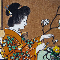 Ukiyo-e Silk Pocket Square - Ikebana II - 40x40cm