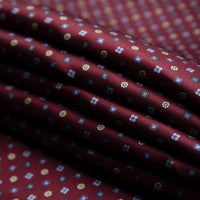 Floral Printed Silk Bespoke Tie -  Burgundy