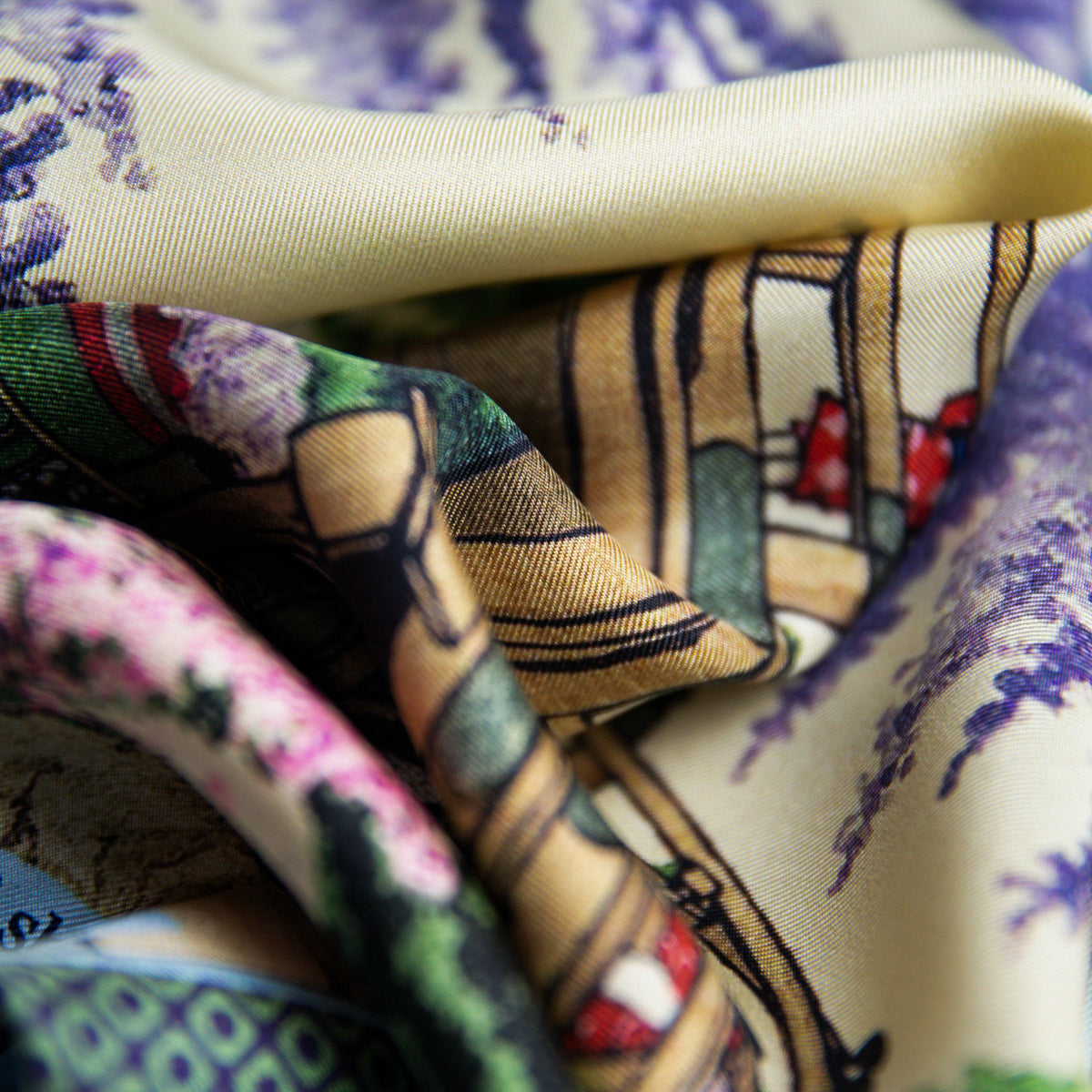 Ukiyo-e Silk Pocket Square - Fuji - 40x40cm