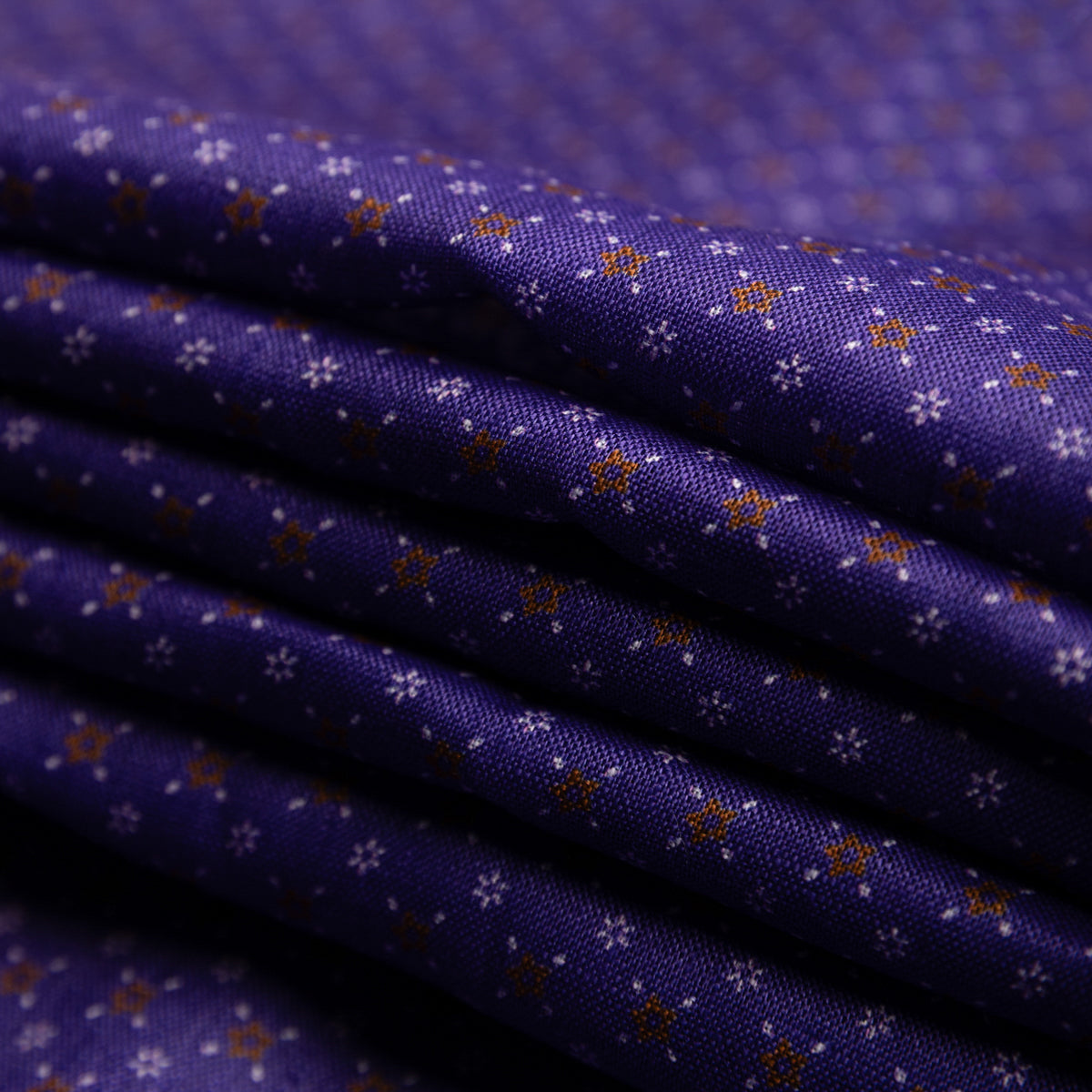 Floral Printed Linen Bespoke Tie -  Purple