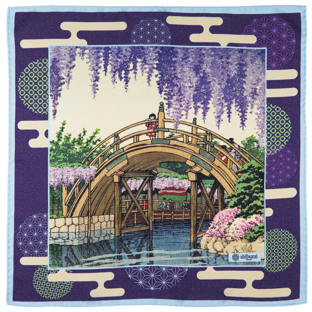 Ukiyo-e Silk Pocket Square - Fuji - 40x40cm
