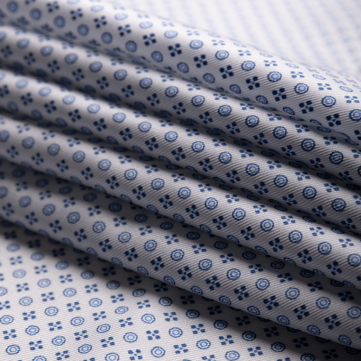Floral Printed Silk Bespoke Tie - White