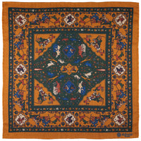 Animal Motif Wool / Silk Pocket Square - Honey - 40x40cm