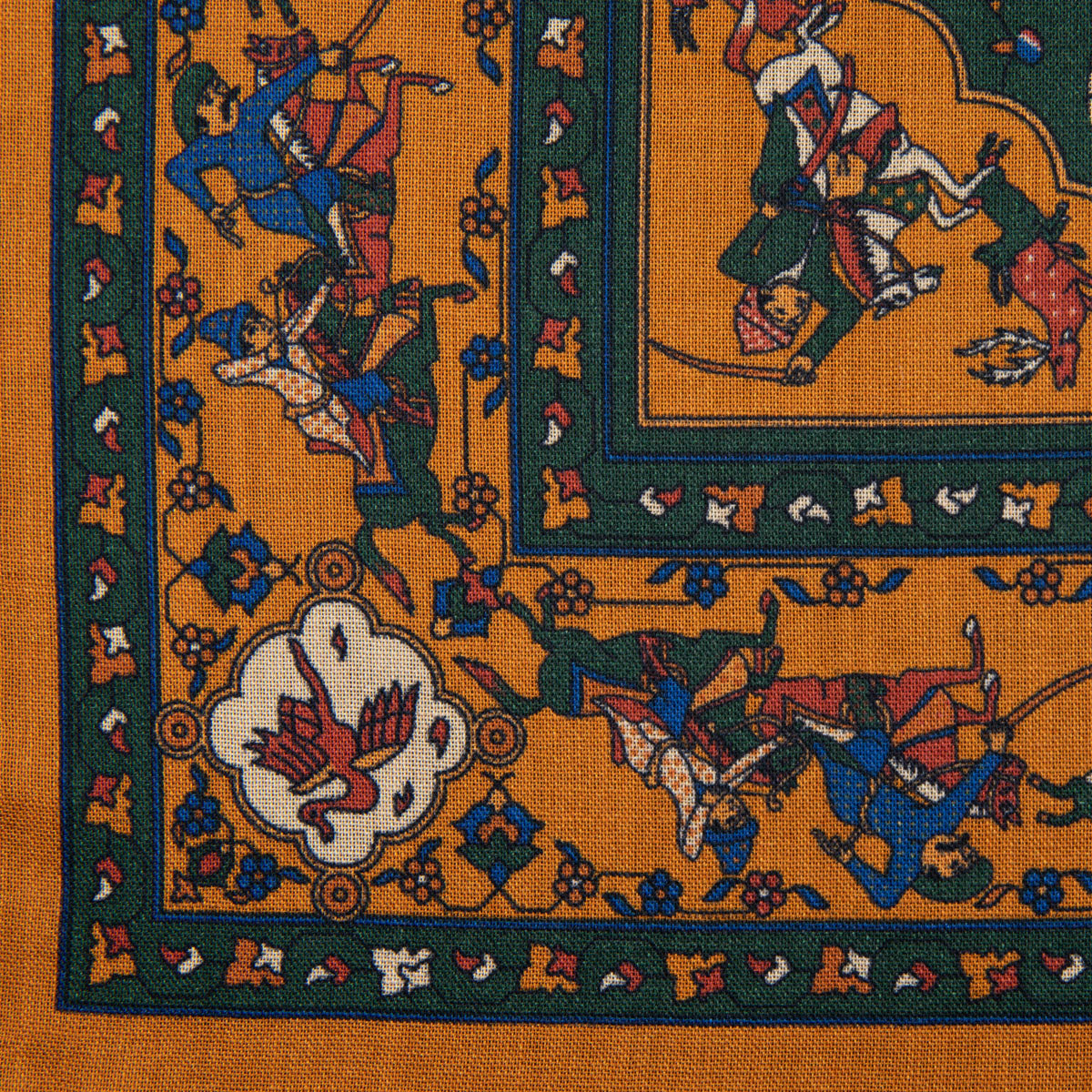 Animal Motif Wool / Silk Pocket Square - Honey - 40x40cm