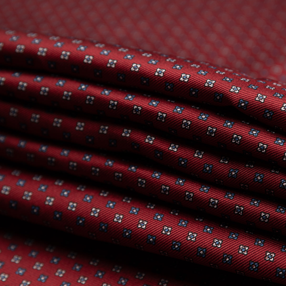 Floral Printed Silk Bespoke Tie - Burgundy