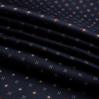 Floral Printed Silk Bespoke Tie - Navy
