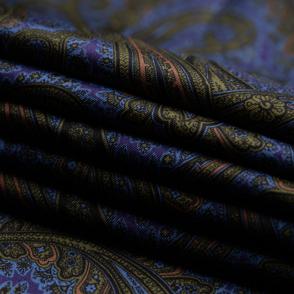 Floral Printed Silk Bespoke Tie - Blue