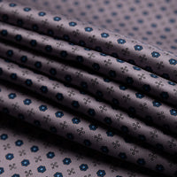 Floral Printed Silk Bespoke Tie - Grey