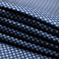 Floral Printed Silk Bespoke Tie - Navy