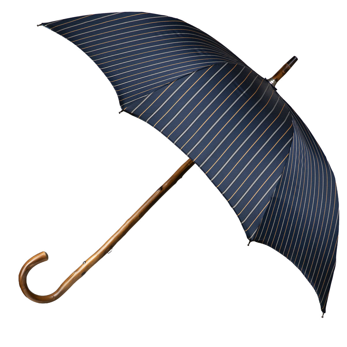 Shibumi x Mario Talarico Umbrella Navy Stripe - Light Chestnut
