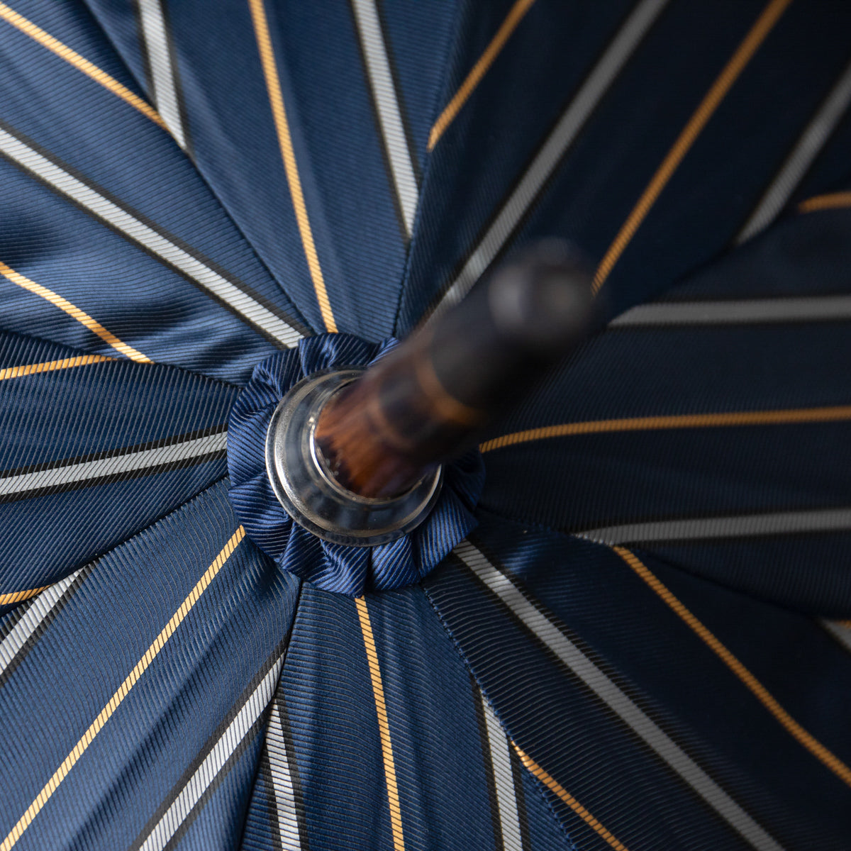 Shibumi x Mario Talarico Umbrella Navy Stripe - Light Chestnut