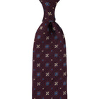 Floral Fina Grenadine Silk Tie - Burgundy - Hand-Rolled