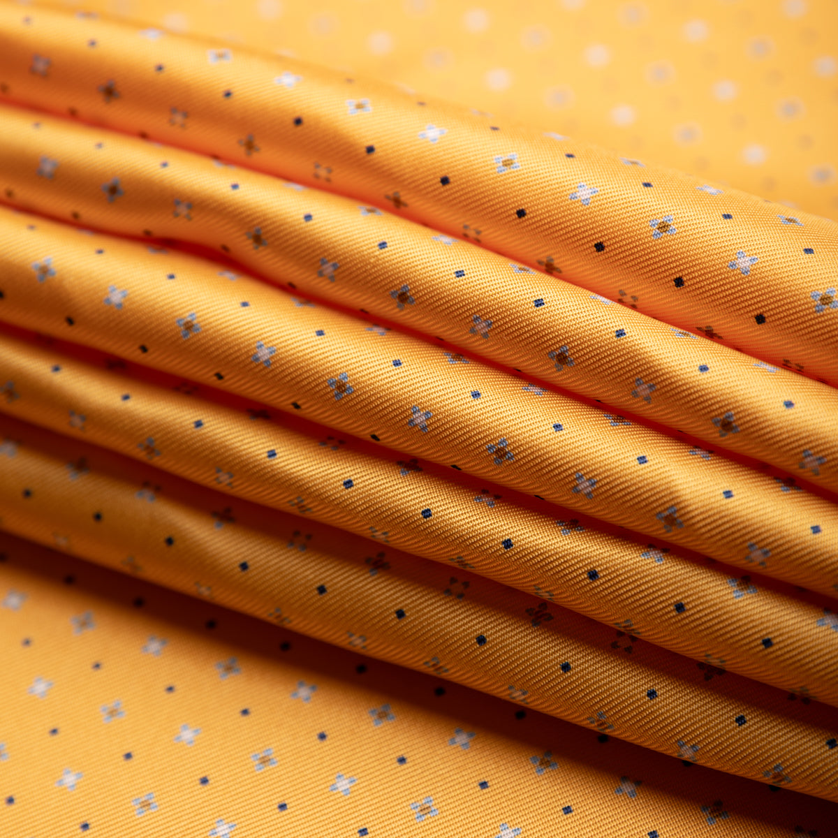 Floral Printed Silk Bespoke Tie - Honey