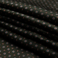 Floral Printed Silk Bespoke Tie - Dark Olive