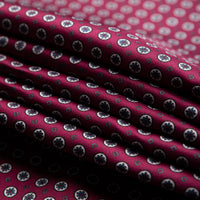Floral Printed Silk Bespoke Tie - Magenta