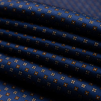 Floral Printed Silk Bespoke Tie - Light Navy
