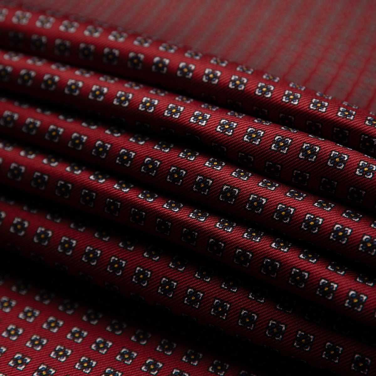 Floral Printed Silk Bespoke Tie - Burgundy