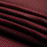 Floral Printed Silk Bespoke Tie - Burgundy