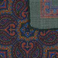 Animal Motif Wool / Silk Pocket Square - Forest - 33x33cm