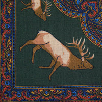 Animal Motif Wool / Silk Pocket Square - Forest - 33x33cm